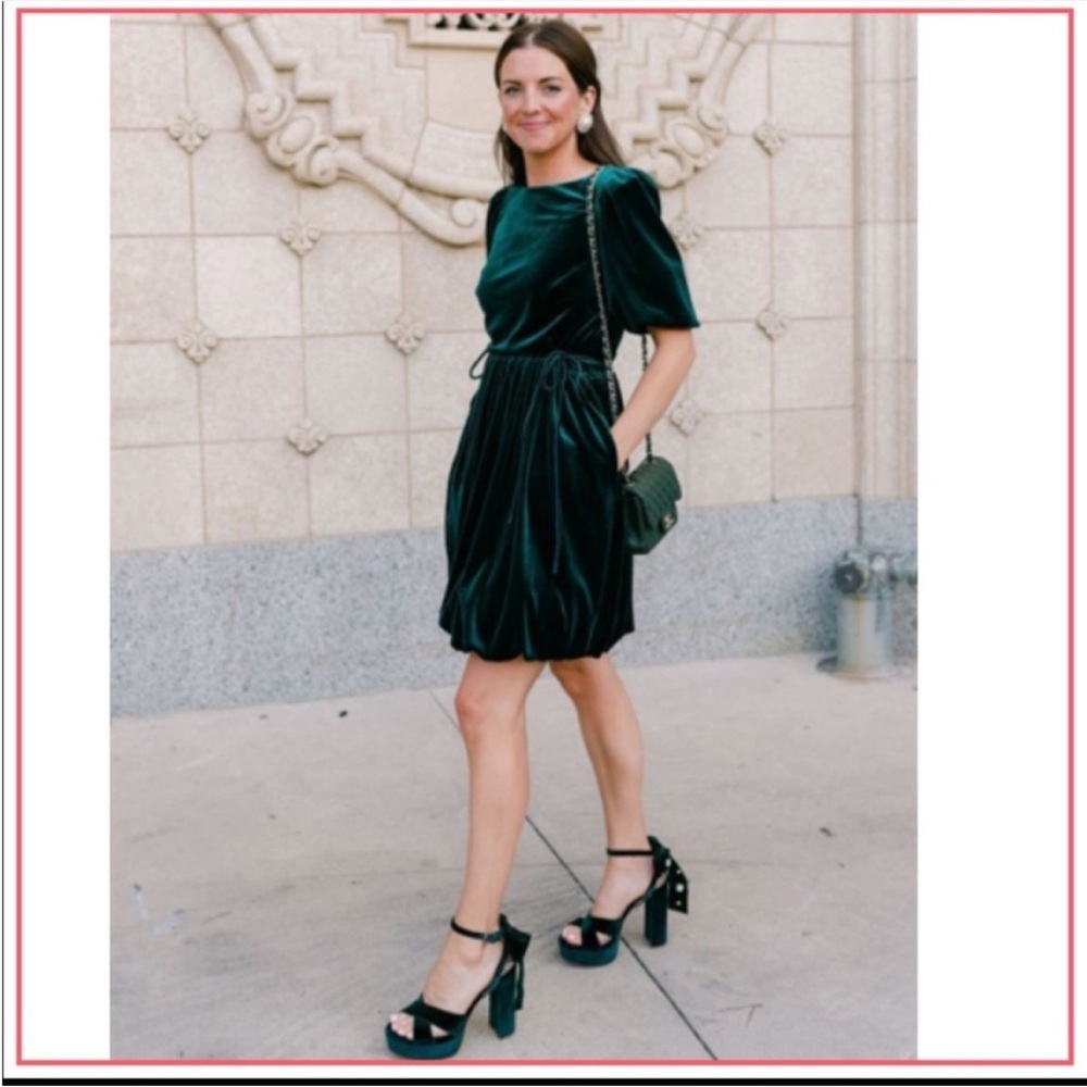 Nicola Bathie x Antonio Melanie for Dillard Green Velvet Mini Dress
